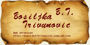 Bosiljka Trivunović vizit kartica